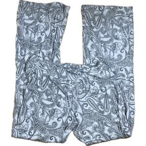 Soma White Black Paisley Pajama PJ Lounge Pants Rayon Spandex Blend Womans Small